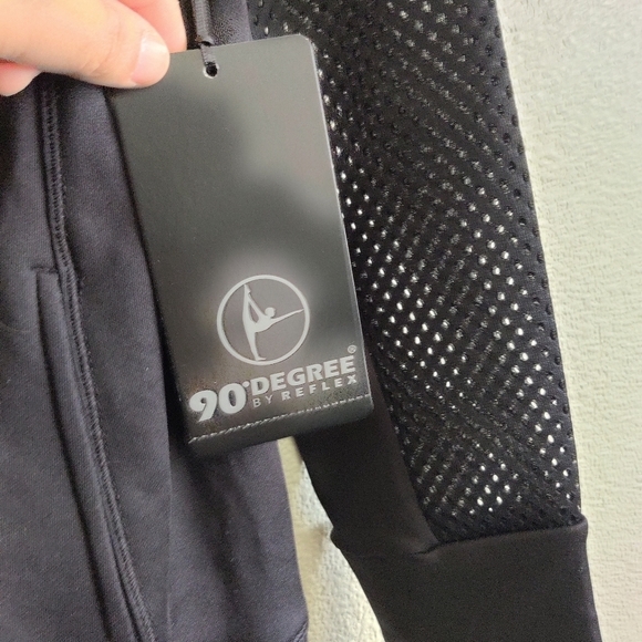 90 Degree Black Mesh Zip-up Up Jacket - Picture 8 of 8